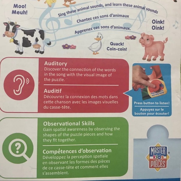 (SOLD) Old McDonald Sing A Long 24pc Sound Floor Puzzle Educational Toy - Picture 10 of 14